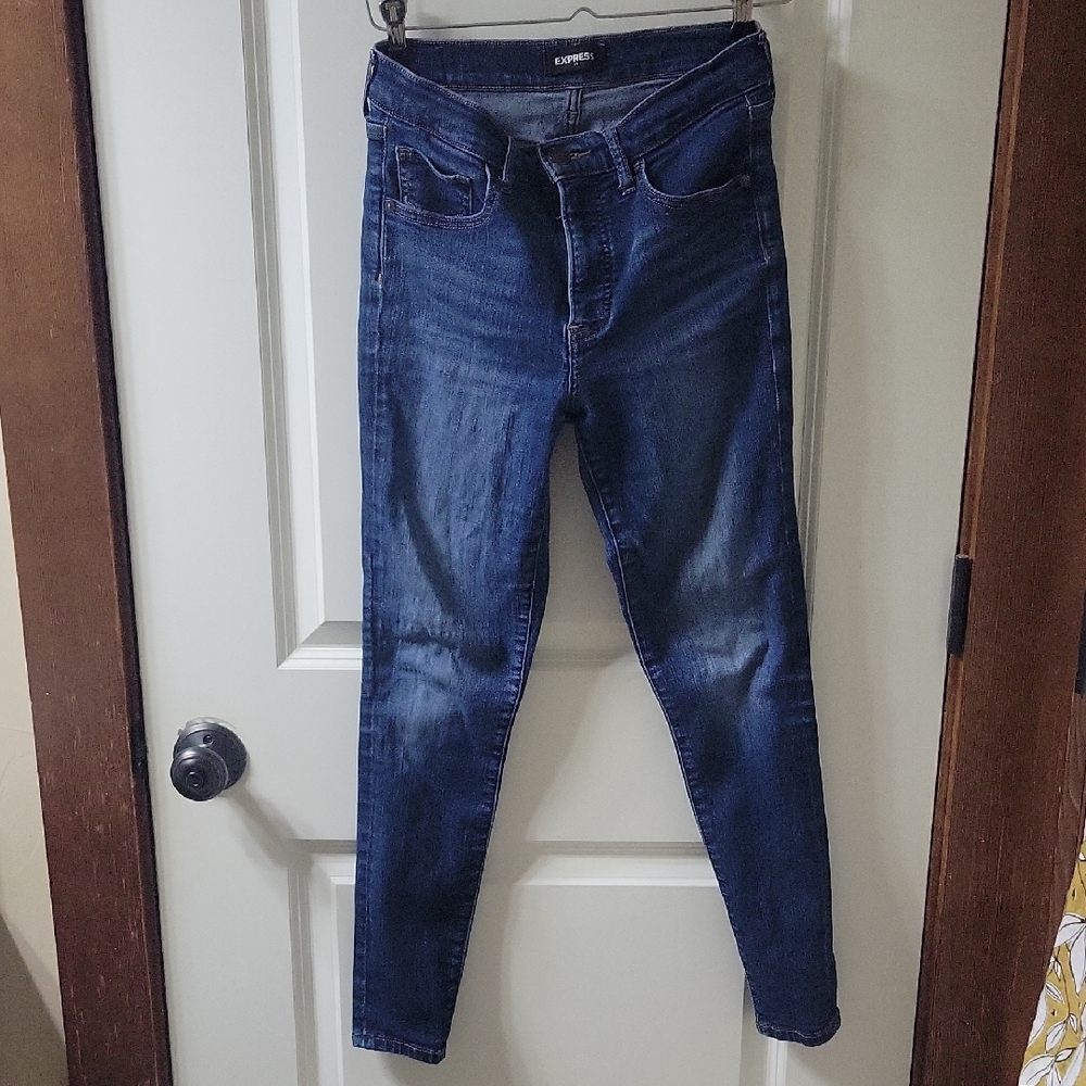 Express Women's Dark Blue Skinny Jeans